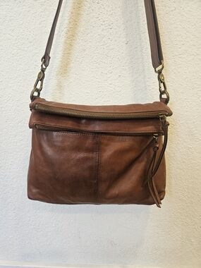 Margot New York "Mickey" double zip crossbody messenger bag